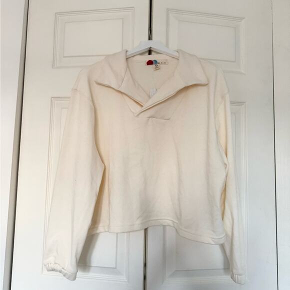 Free People FP Beach Nilla Cream Ivory Relaxed Pullover Sweatshirt Size Medium - Picture 2 of 9